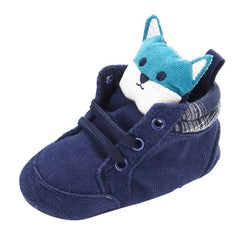 Shoes Kid Boy Girl Fox Head Lace Cotton Cloth