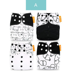 2019 New 4pcs/set Washable Cloth Diaper Adjustable